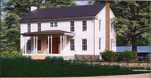 Brook Farmhouse front view from Lenape Lane