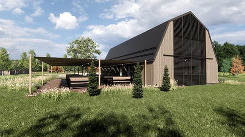 Cornwall Social barn and covered patio.