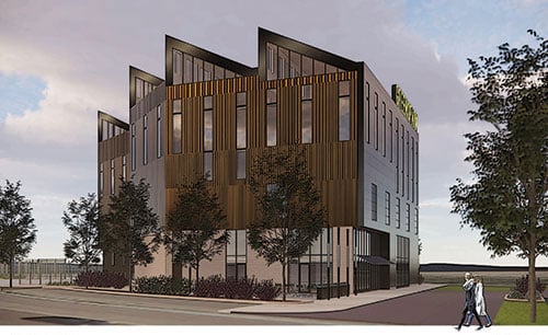 Rendering of the GreenSpark Solar Green Workforce Training Center
