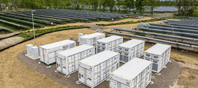 Energy storage on a solar farm.