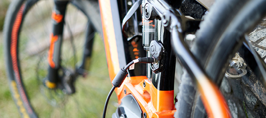 e-bike on a charging station