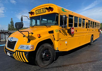 an electric school bus