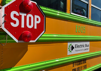side shot of electric school bus