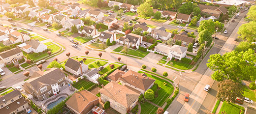 aerial picture of homes