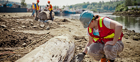 Workers on a construction project