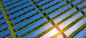 Solar panels in a field