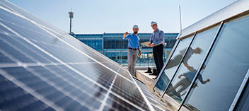 people working on solar
