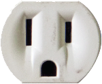 a three-pronged household outlet