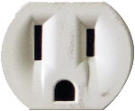 a three-pronged household outlet