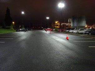 Parking lot after new lighting technologies