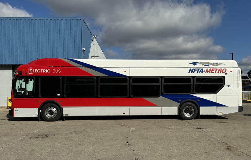 drivers side of NFTA bus
