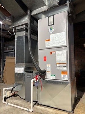 Furnace with duct work.
