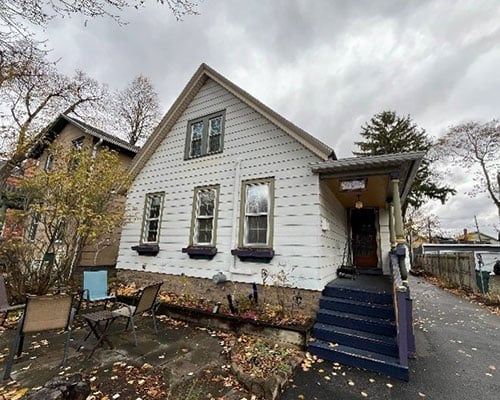 Street view of the front of the house.