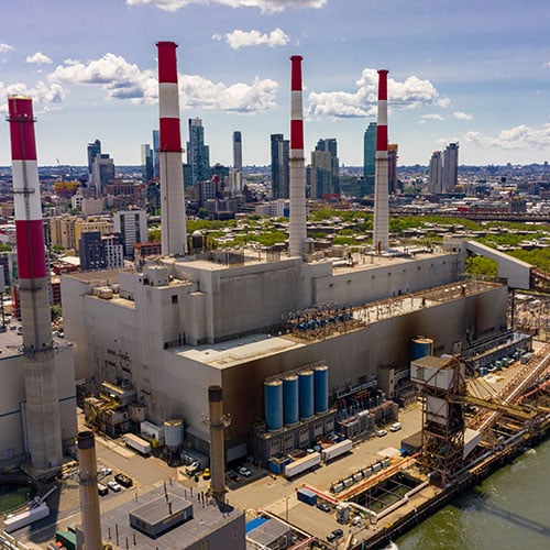 Aerial view of Ravenswood Generating Station.