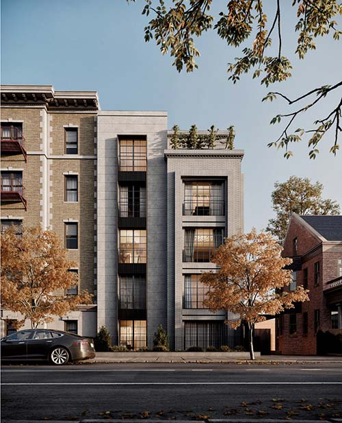 Street view of the south side of St Marks Passive House.