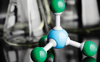molecule and beaker