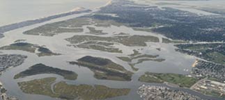 View of coastline from above