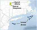 Map of NY offshore wind projects