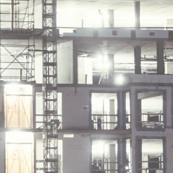 Lighting on a new construction building